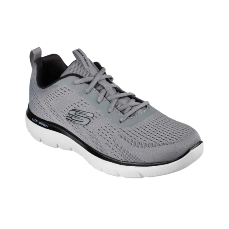 Skechers Cushioning Anti Slip Wear Resistant Breathability Low Top Running Shoes Men's Gray-2
