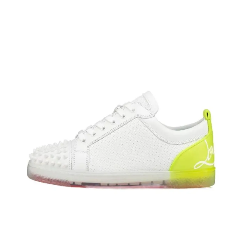 CL Fun Louis Junior Low Top Skateboard Shoes Men's White Green-0
