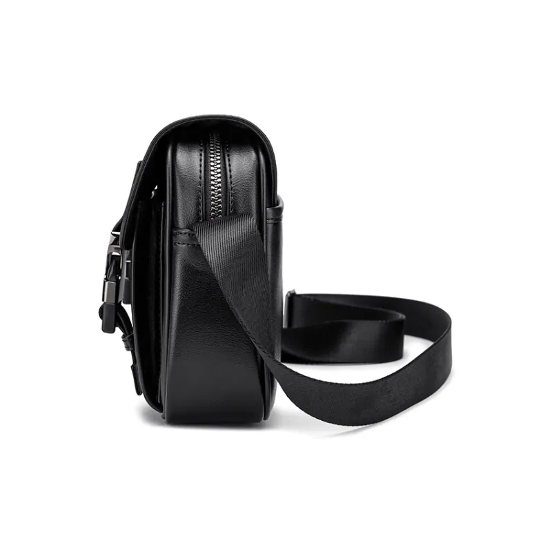 FAIRWHALE PVC Shoulder Bag, Crossbody Bag, Messenger Bag Small Size Unisex Lead Gray, Apricot, Ecru-8