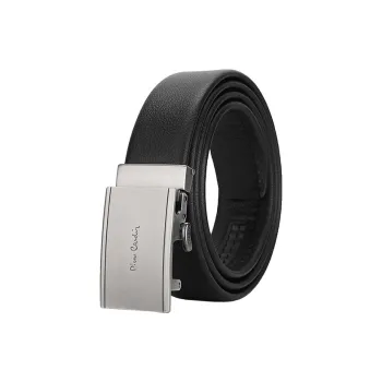 PIERRE CARDIN Men's New Arrival Business Automatic Buckle Genuine Cow Leather Men's Pant Belt Men's Black