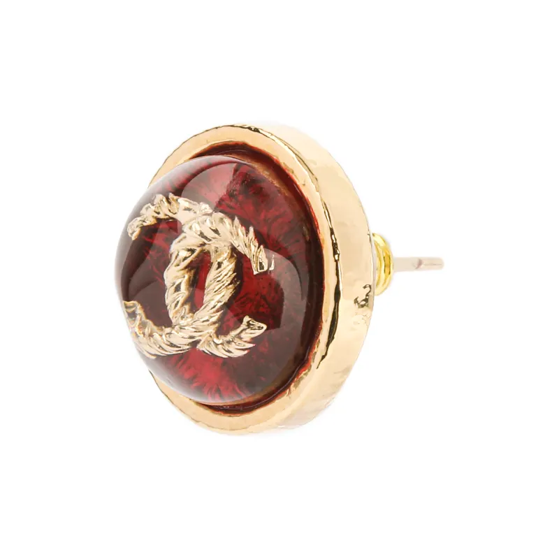 CHANEL Metal Stud Earrings Women's-1