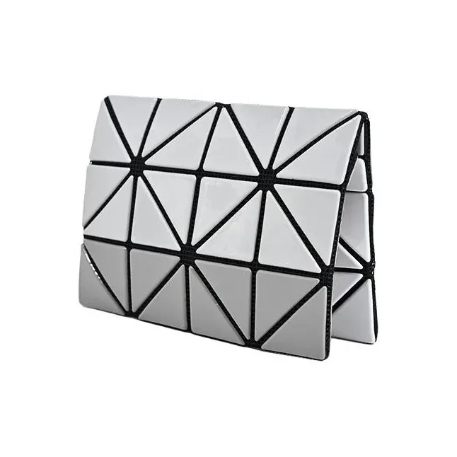 ISSEY MIYAKE Card Case Gloss Mi Polyester Card Holder Unisex Light Gray & Gray-4