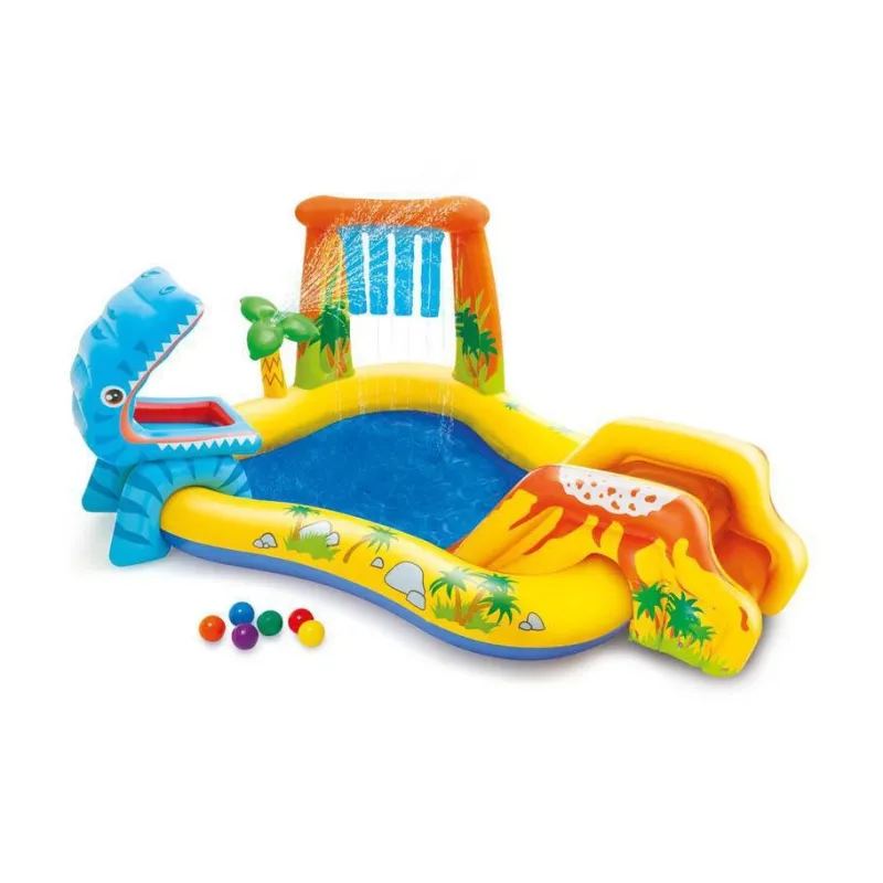 INTEX Water Slide Inflatable Pool, Inflatable Water Pool Inflatable Castle Swimming Pool Fishing Pool Water Toy Set-9