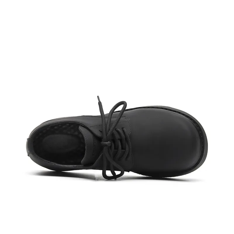 Dounkol Get Cool Abrasion Resistant Height Increasing Low Top Chunky Derby Shoes Unisex Black Samurai Color-2