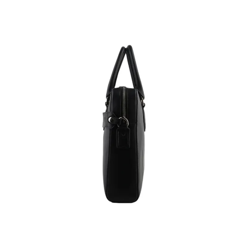 POURCHET Cow Leather Crossbody Handbags Medium Size Men's Black-2