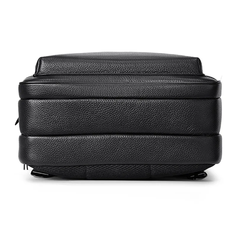Playboy Cow Leather Backpack Men's Black-4