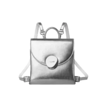 INJOYLIFE Cow Leather Backpack Small Size Women's Silver
