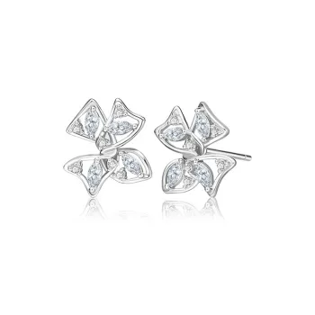 FANCI S925 Silver Set With Gemstones Stud Earrings Women's