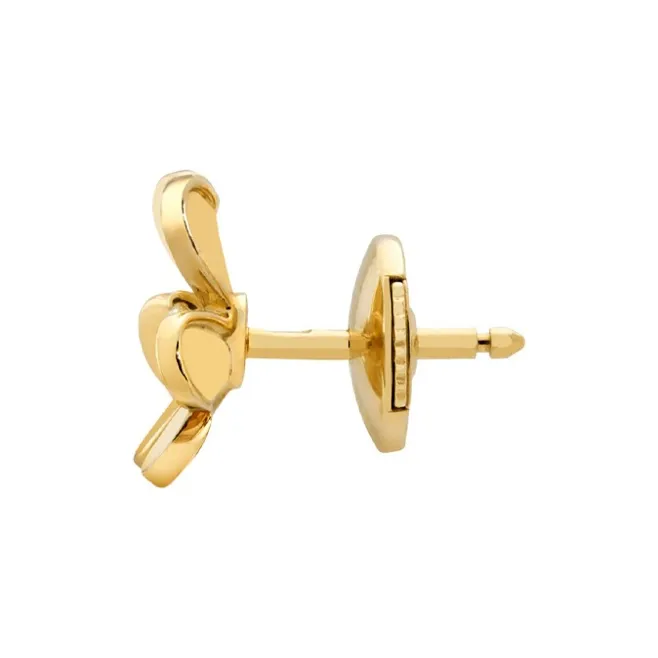 Van Cleef & Arpels Frivole Series Yellow K Gold Stud Earrings Women's-2
