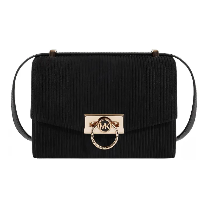 MICHAEL KORS Hendri Leather Shoulder Bag Women's Black-0