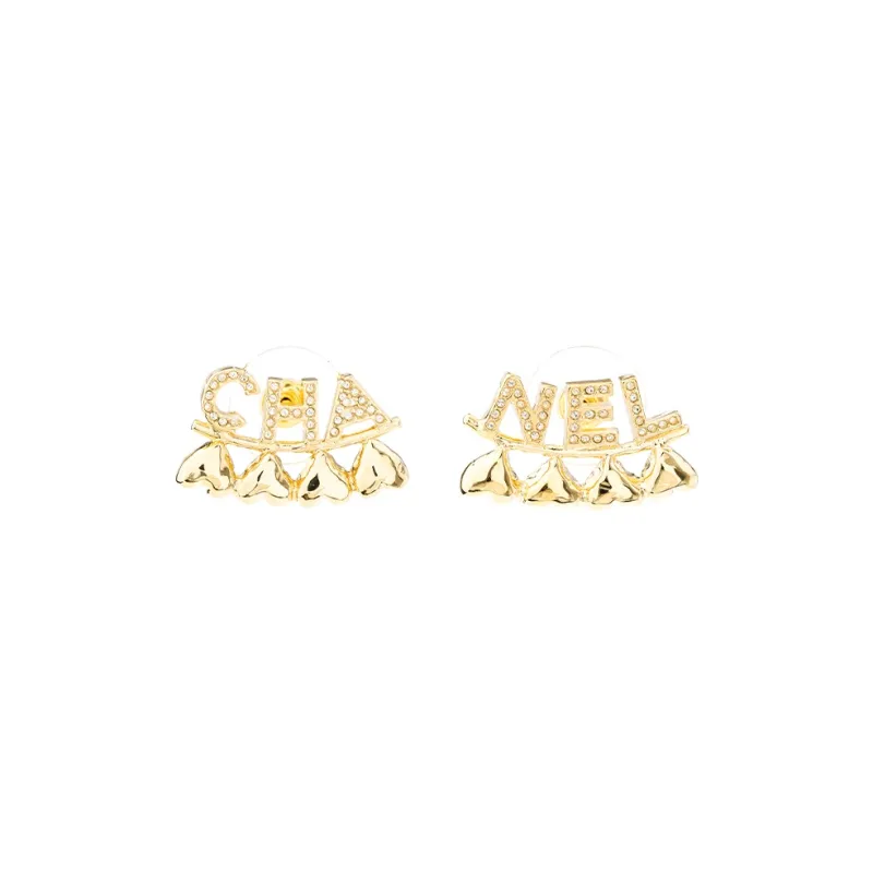 CHANEL Stud Earrings Women's Gold-0