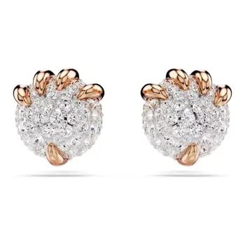 Swarovski Faux Crystal Rose Gold Plated Stud Earrings Women's Gold/White