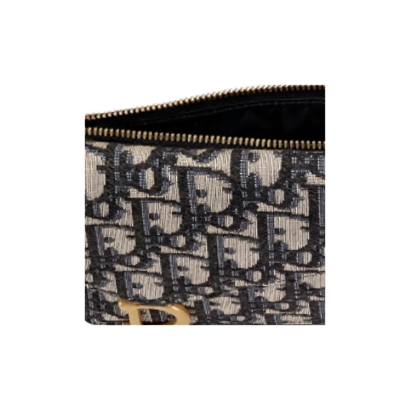 DIOR Canvas Bag Card Holder, Wallet Unisex Brown-3