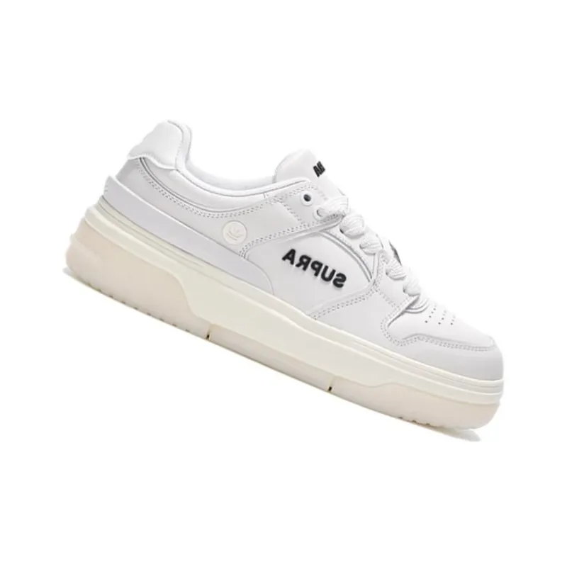 SUPRA 23FW Cushioning Wear-Resistant Low-Top Skateboard Shoes Unisex White-1