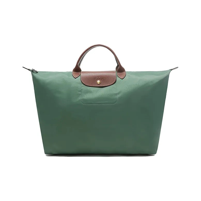 LONGCHAMP Fabric Travel Bag Dumpling Bag Handbag Large Size Women's Sage Green-0