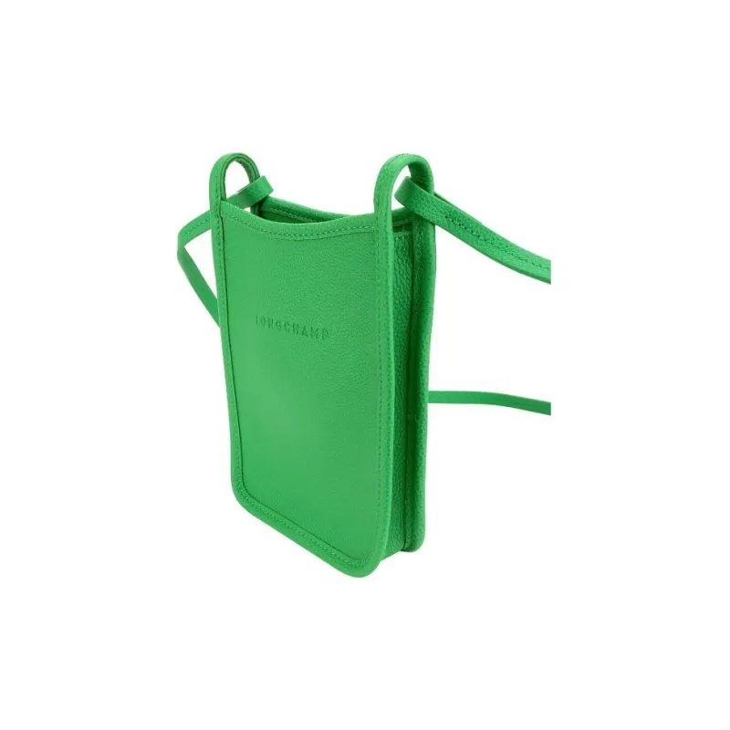 LONGCHAMP Le Foulonné Cow Leather Shoulder Bag, Crossbody Bag Women's Green-1