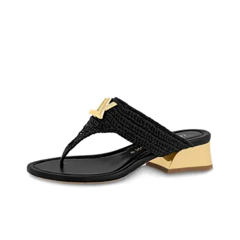LOUIS VUITTON Dita Flip Flops Women's Black
