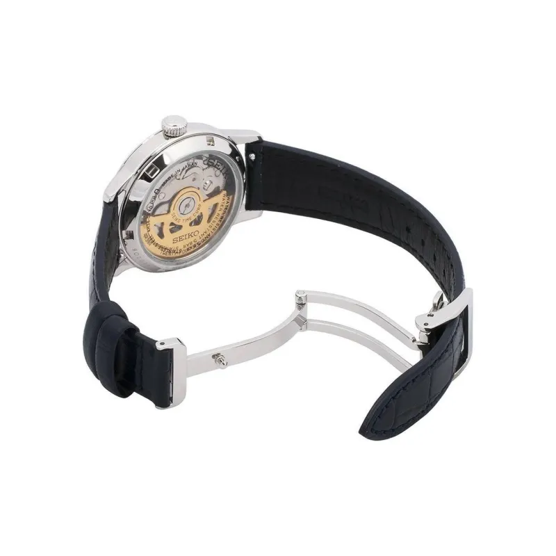 SEIKO Mechanical Movement Genuine Leather Strap Watch Women's Watch Blue Dial SSA785J1-3