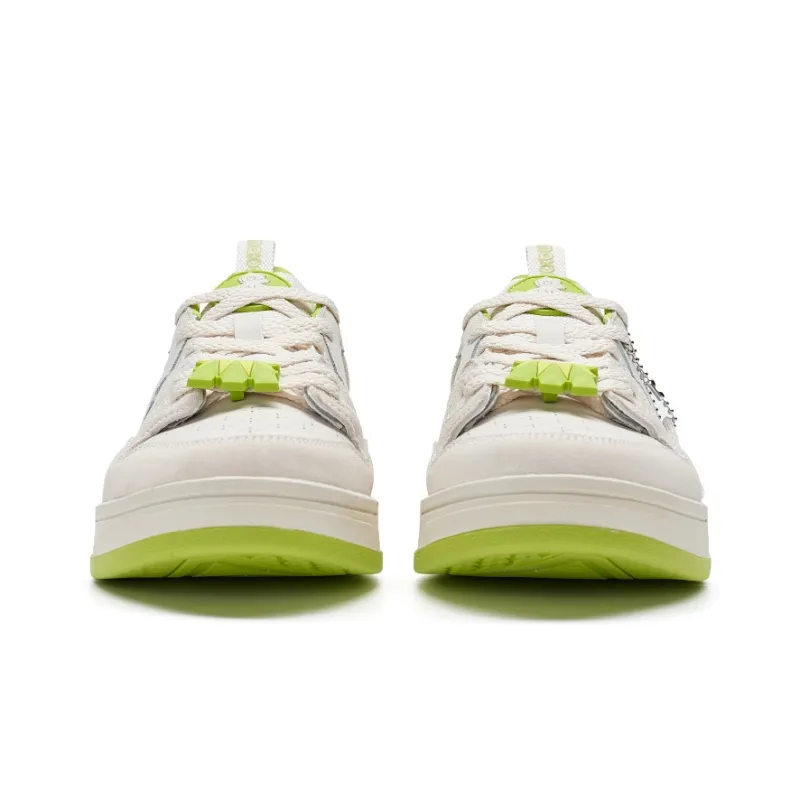 XTEP MAXX1.0 Abrasion Resistant Low Top Skateboard Shoes Women's White Sand Gray-5