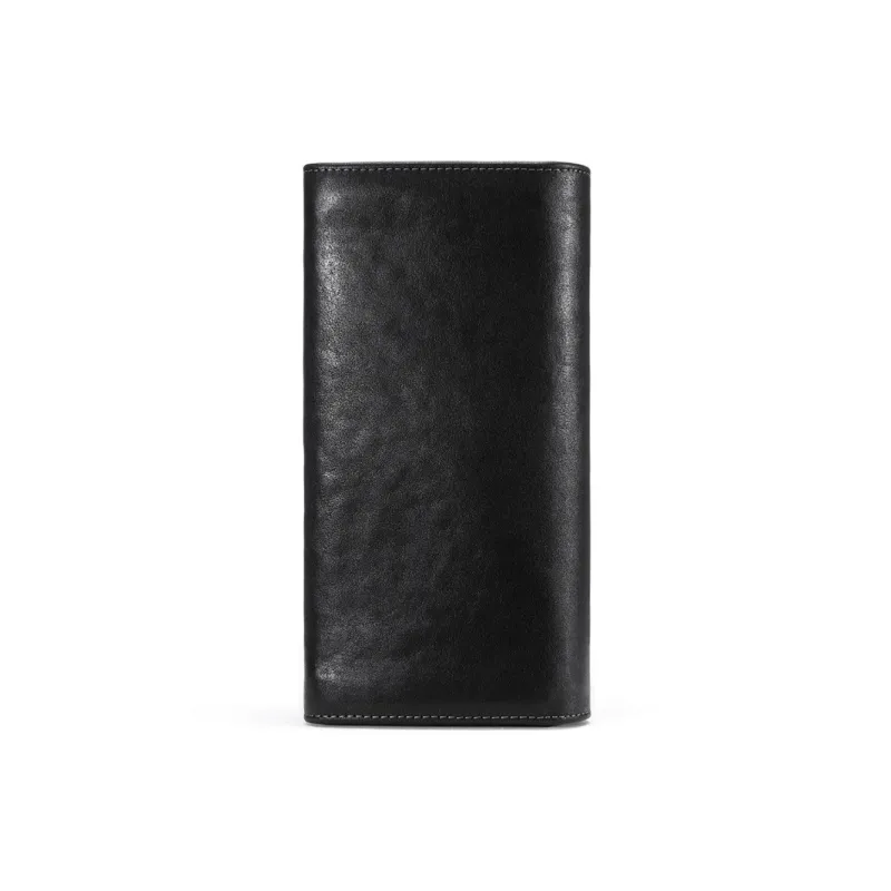 DOSRFINI Top Grain Vegetable Tanned Leather Soft Leather Money Clip Regular Men's Black-1