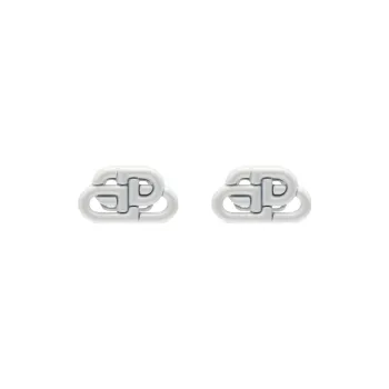Balenciaga Zinc Alloy Stud Earrings Women's Silver