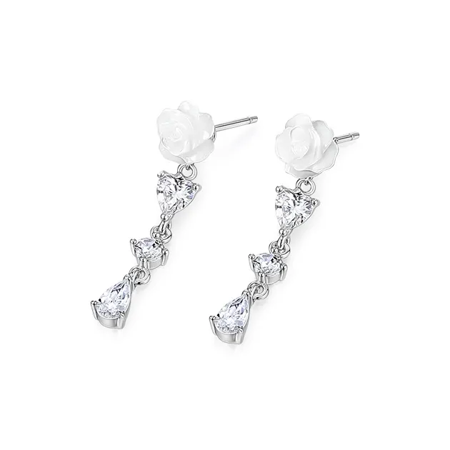 KADER S925 Silver Stud Earrings Women's-4