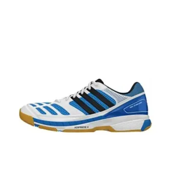 Adidas Bt Feather Cushioning Wear Resistant Low Top Badminton Shoes Unisex Blue White