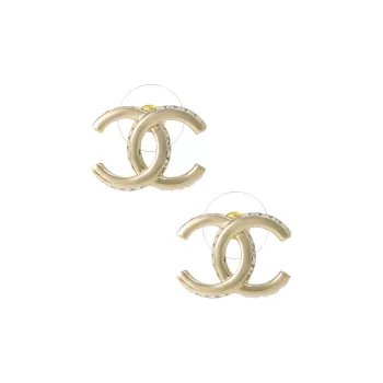 CHANEL Metal Stud Earrings Women's
