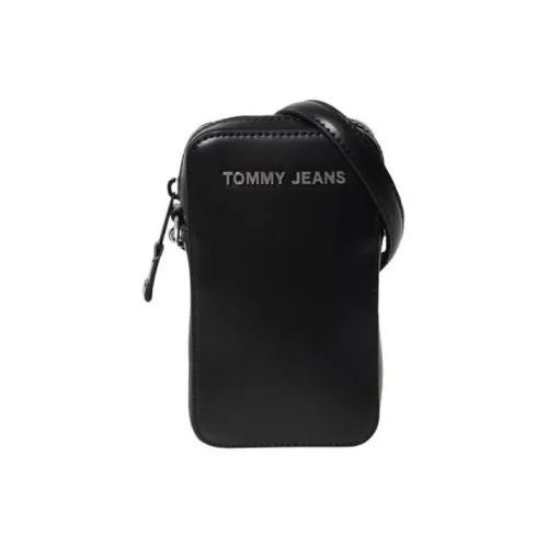 Tommy Hilfiger Polyurethane Cell Phone Pouch Crossbody Bags Regular Unisex Black
