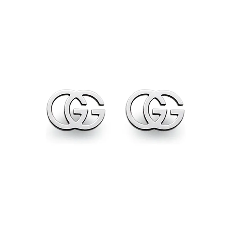 GUCCI Stud Earrings Women's White Gold-1