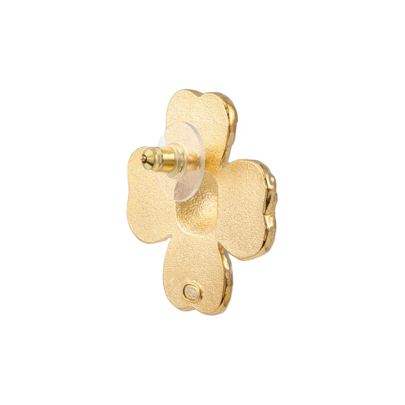 CHANEL Metal Stud Earrings Women's Pink-3
