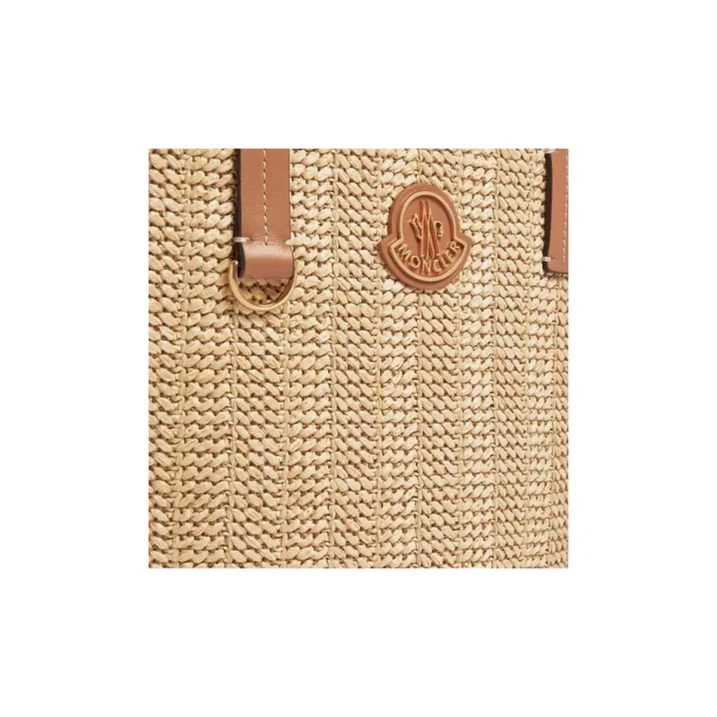 Moncler Raffia Handbag Trumpets Women's Beige-2