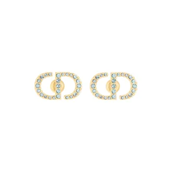 DIOR Artificial Crystal Stud Earrings Women's