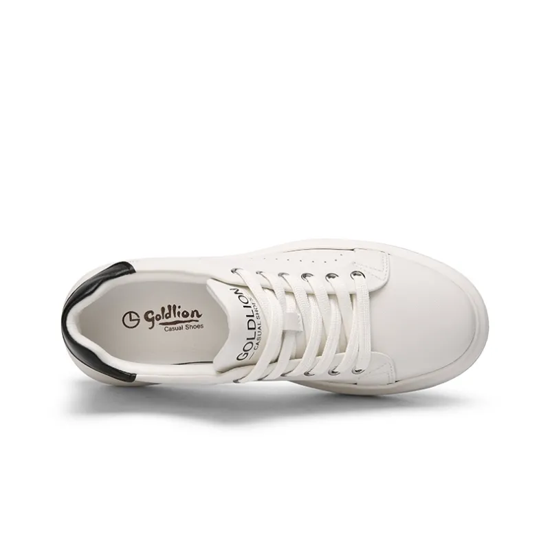 GOLDLION Cushioning Wear Resistant Low Top Skateboard Shoes Men's Ecru-2