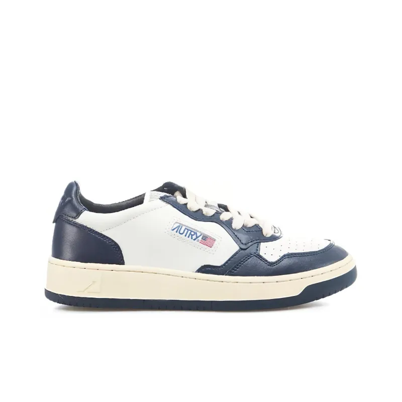 AUTRY Medalist Leather Low White Navy Women's-1