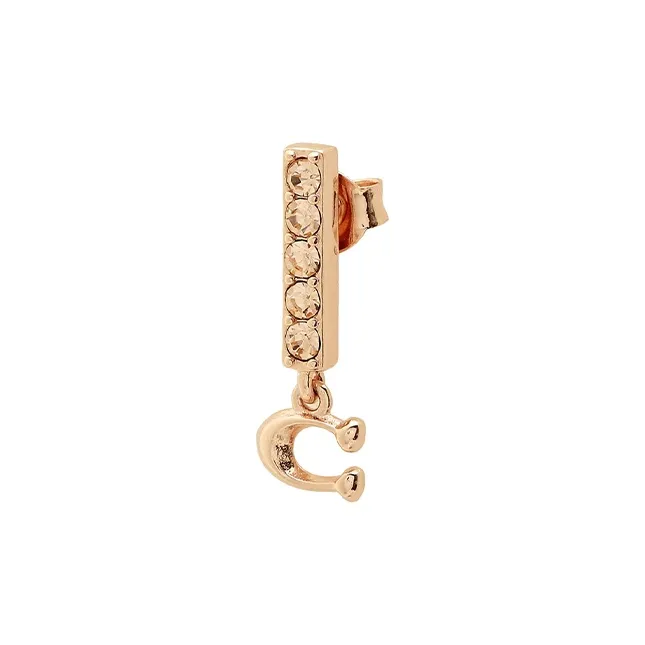 COACH 925 Sterling Silver Stud Earrings Women's Rose Gold/Silver-2