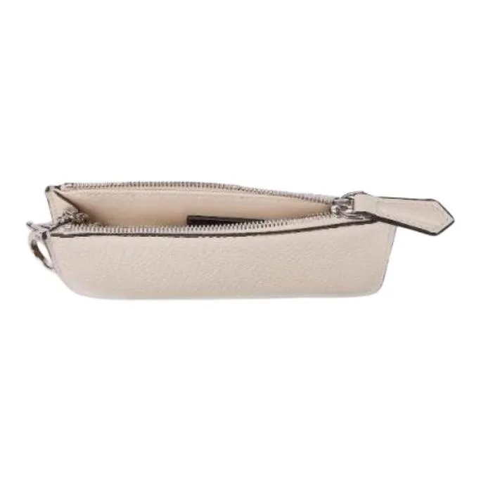 FENDI Peekaboo Leather Wallet Women's White-2