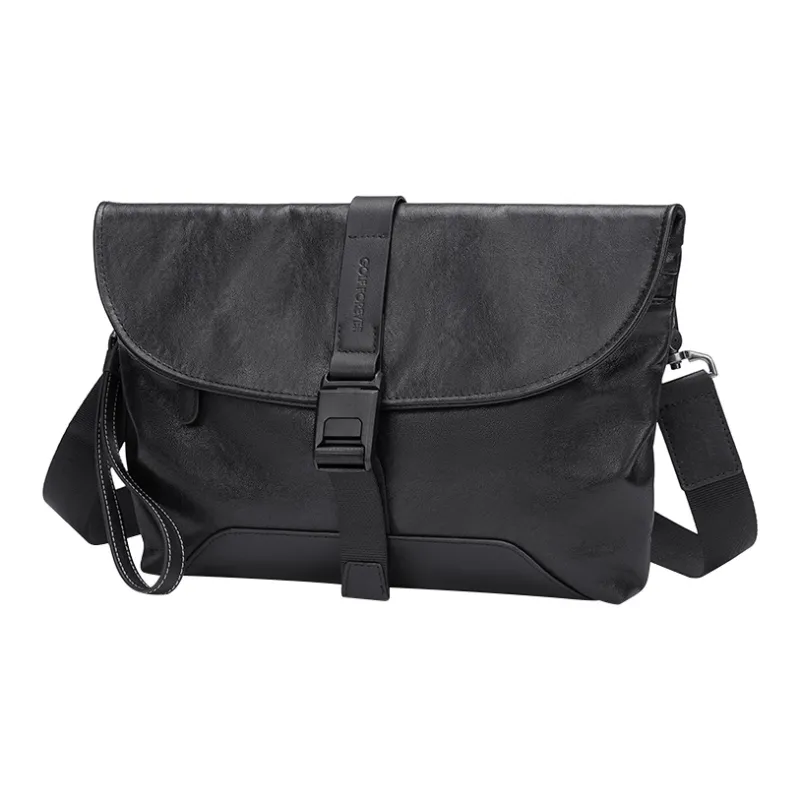GOLF Cow Leather Top Grain Cow Leather Crossbody Bags Shoulder Bags Regular Men's Flocked Black-1