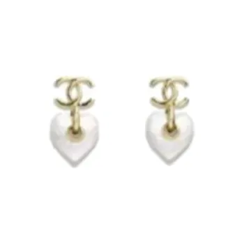 CHANEL   Stud Earrings Women's White