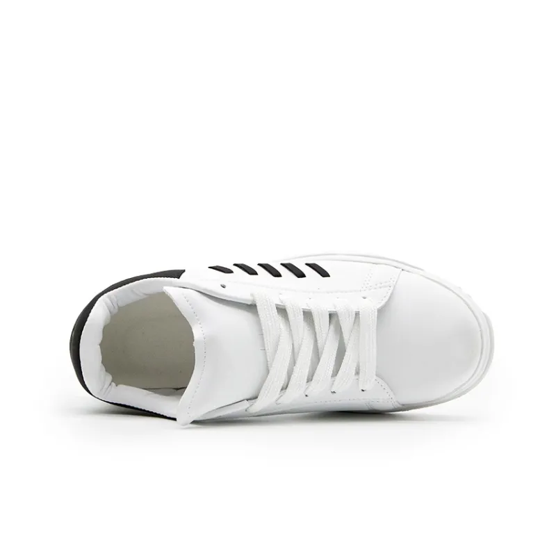 I'm Shopping Campus Style White Sneakers Lightweight And Breathable Low Top Casual Skateboard Shoes Unisex White-3