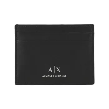 ARMANI EXCHANGE Cow Leather Card Holder Men's Black