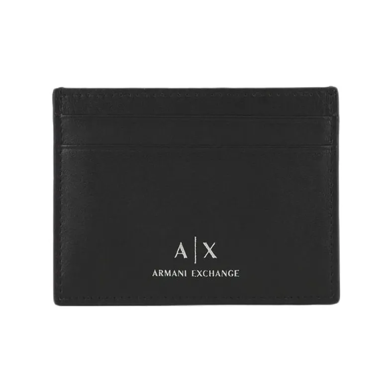 ARMANI EXCHANGE Cow Leather Card Holder Men's Black-0