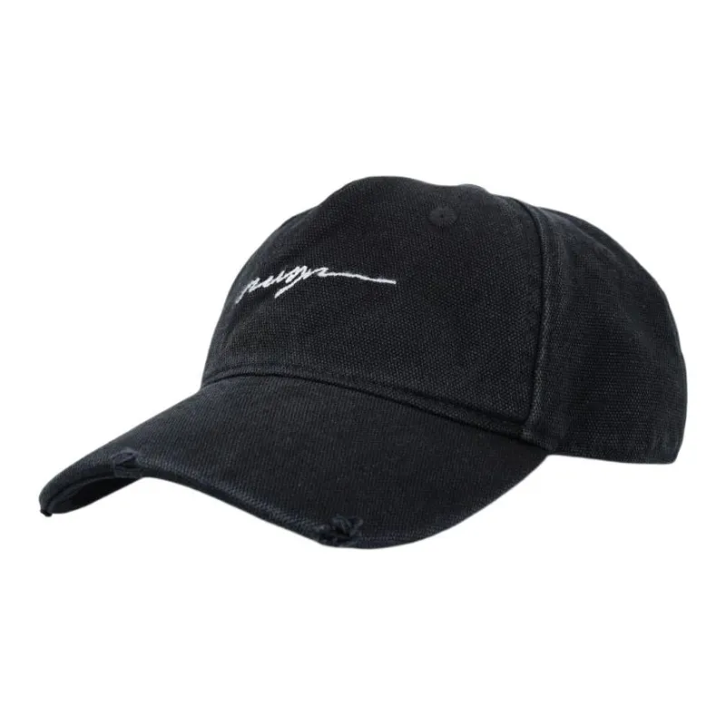 MSGM Logo Embroidered Distressed Baseball Cap-0