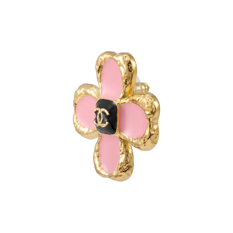 CHANEL Metal Stud Earrings Women's Pink-2