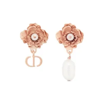 DIOR Metal Stud Earrings Women's Pink
