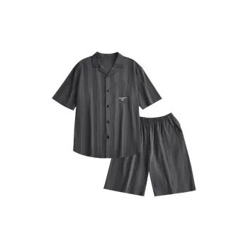 Peninsula City Pajama Set Men's Striped Gray