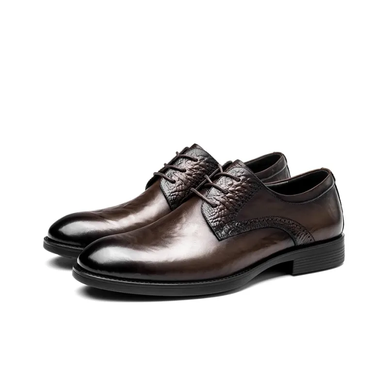 LAORENTOU Dress Shoes Men Low Top Black/Brown-8