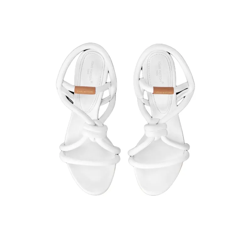 LOUIS VUITTON Rivage Strap Sandals 10cm Women's White-3