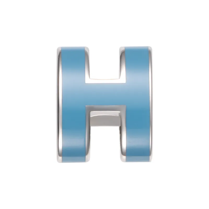 HERMES Palladium-Plated Stud Earrings Unisex Silver-1