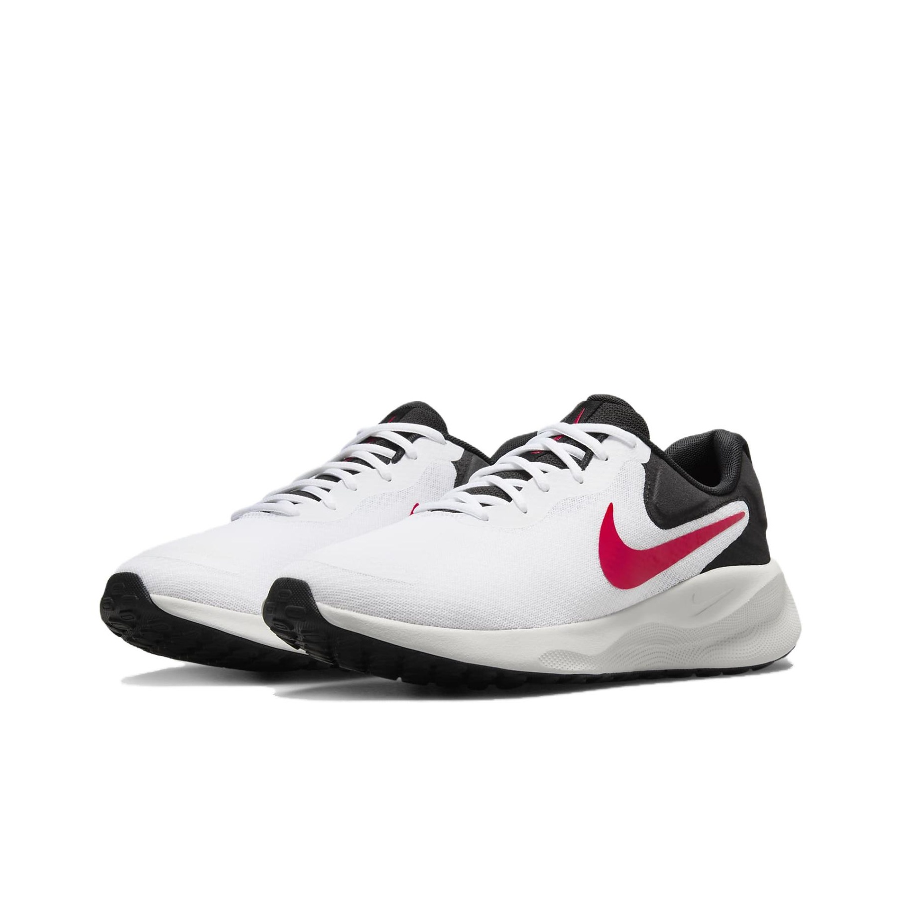 Nike REVOLUTION 7 Running Shoes Men Low Top White Black POIZON